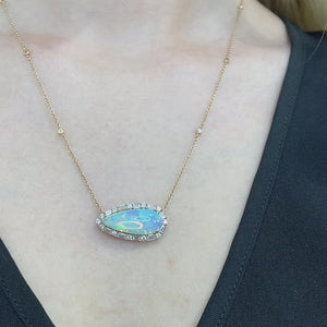 Pear-Shaped White Opal Necklace by Yael
