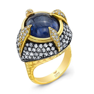 18k Yellow Gold, Diamond and Tanzanite Ring by Lord Jewelry - Talisman Collection Fine Jewelers