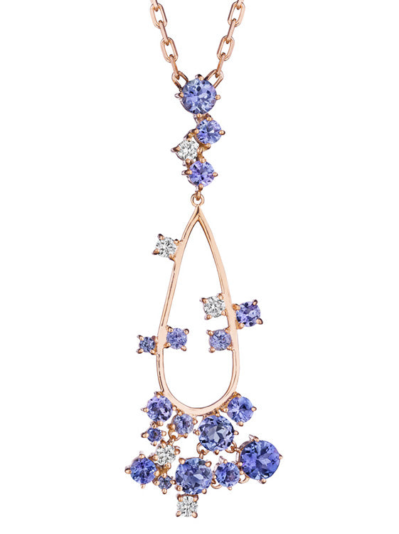 Melting Ice 18k Yellow Gold Tanzanite Drop Necklace by MadStone - Talisman Collection Fine Jewelers