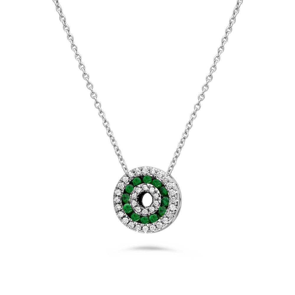 Tsavorite and Diamond Open Circle Necklace - Talisman Collection Fine Jewelers