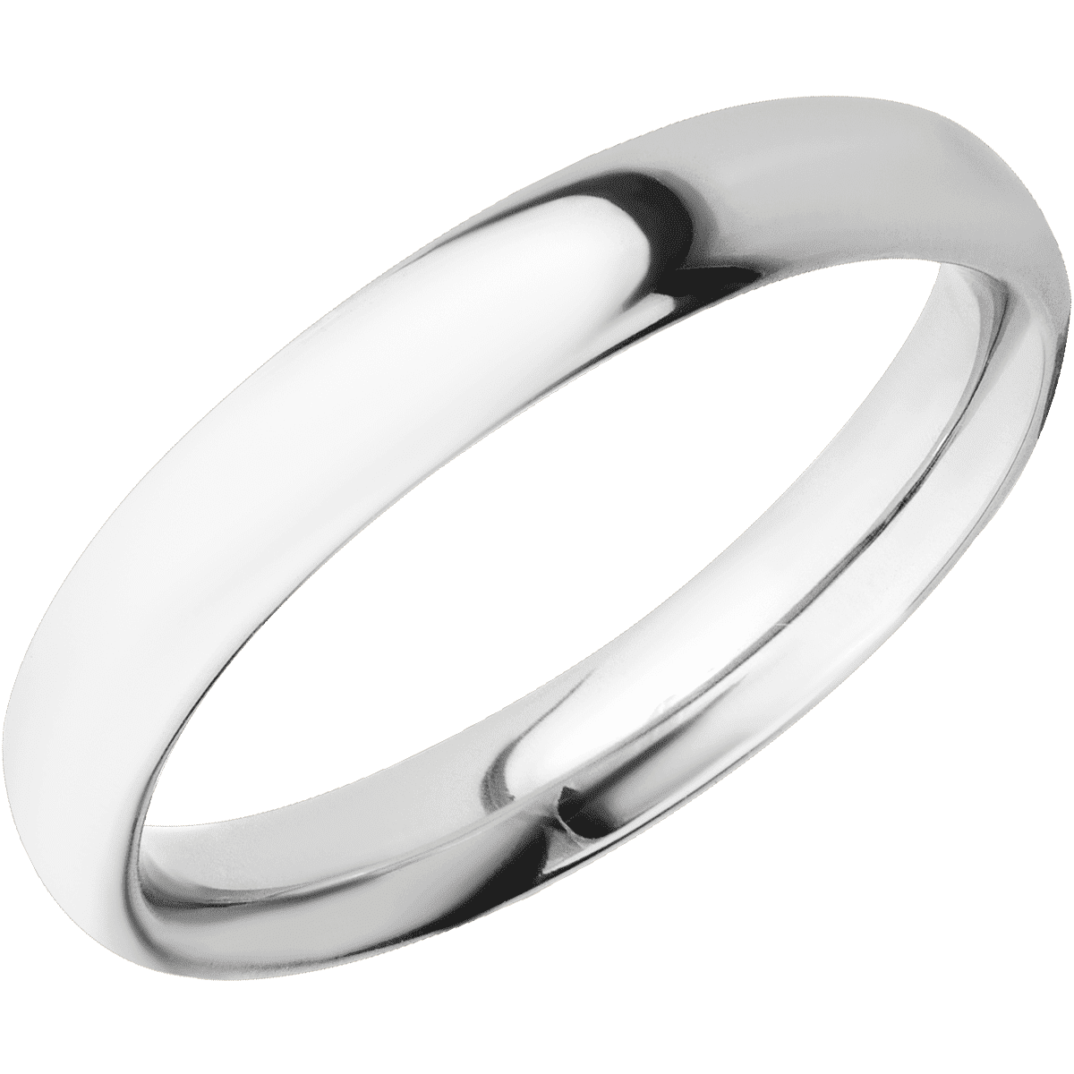 14K White Gold + Polish Finish