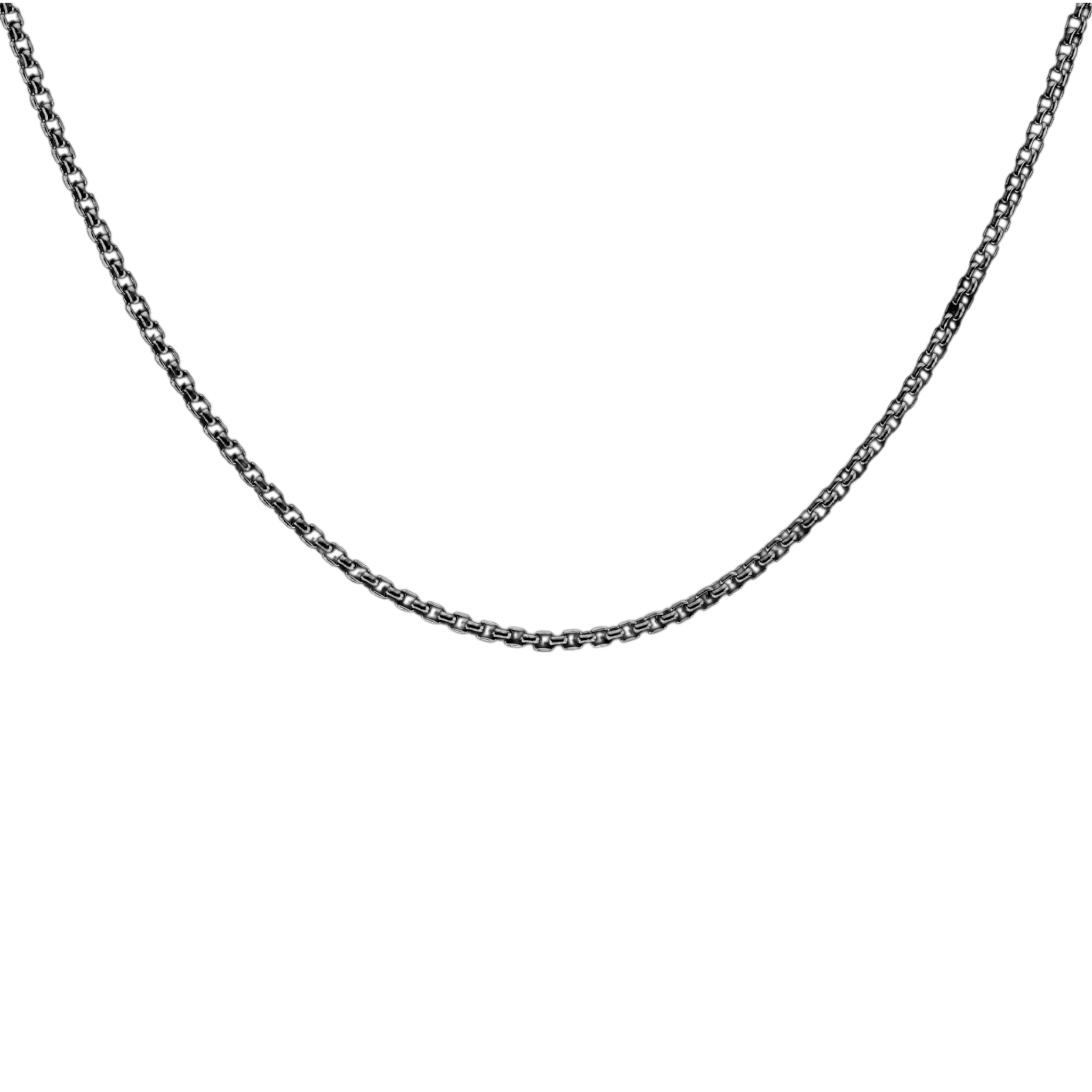 Sterling 2.7m, Box Chain Bronze W/Black 22" by William Henry available at Talisman Collection Fine Jewelers in El Dorado Hills, CA and online