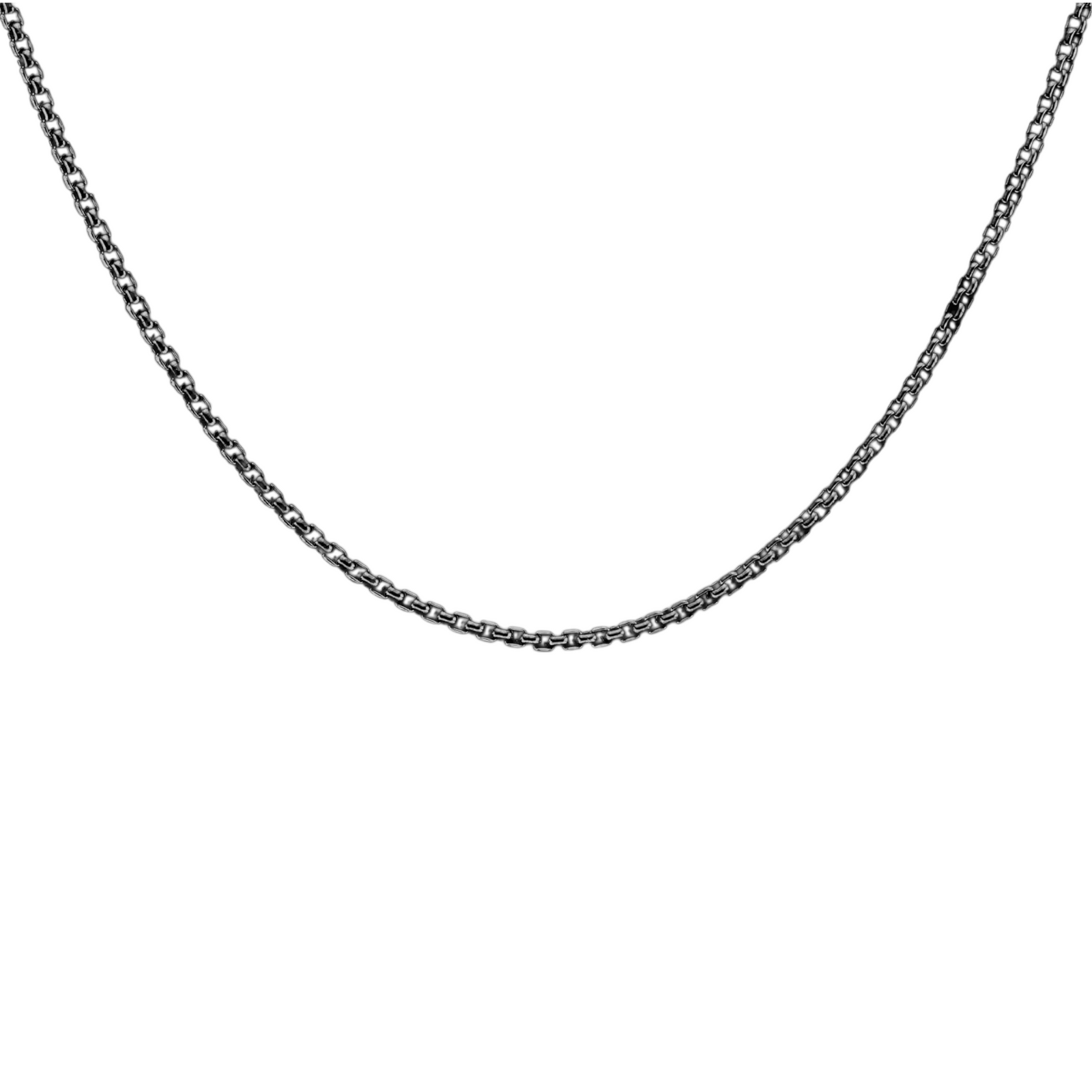 Sterling 2.7m, Box Chain Bronze W/Black 22" by William Henry available at Talisman Collection Fine Jewelers in El Dorado Hills, CA and online