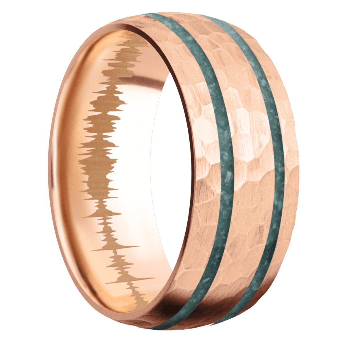 18K Rose Gold + Hammer Finish