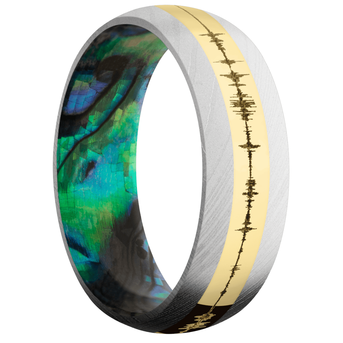 Damascus + Bead Finish + Abalone