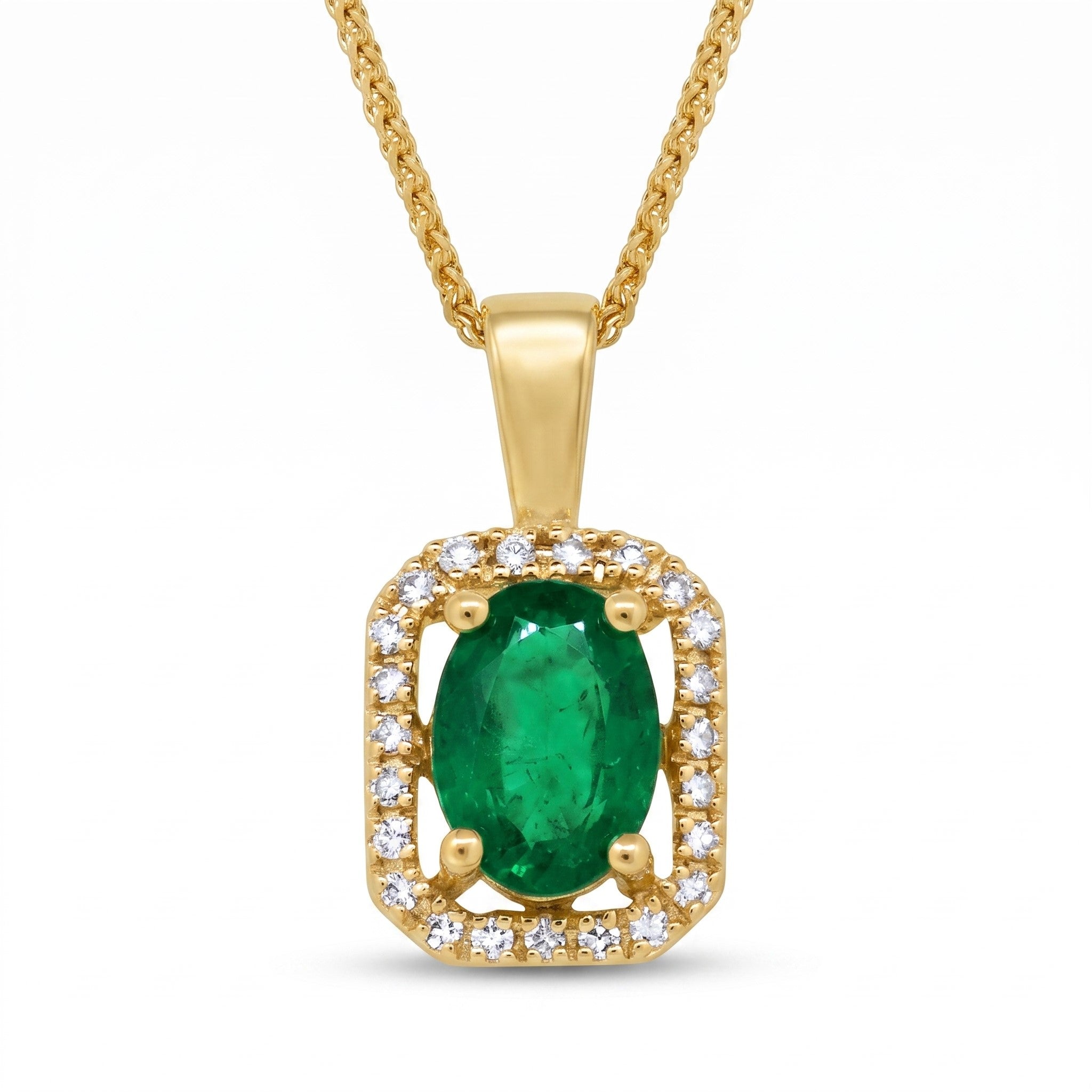 LALI Emerald & Diamond Pendant with Chain