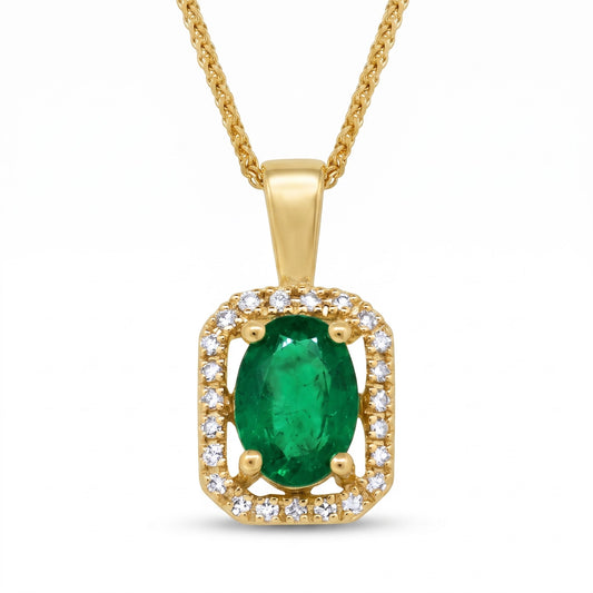 LALI Emerald & Diamond Pendant with Chain