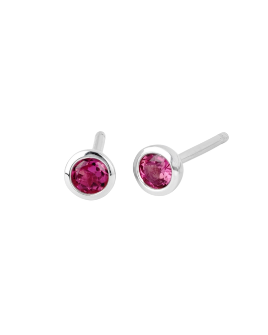 Ostbye Pink Tourmaline Bezel Stud Earrings