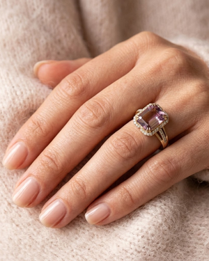 LALI Amethyst & Diamond Octagon Ring