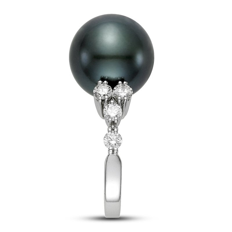 Limited Edition Tahitian Pearl and Diamond Quattro Ring by Mastolonii available at Talisman Collection Fine Jewelers in El Dorado Hills, CA and online. The epitome of timeless elegance, our Limited Edition Tahitian Pearl and Diamond Quattro Ring features a flawless 14 mm Tahitian pearl set in 18k white gold. Accented with 1.00 cts of dazzling diamonds this ring exudes sophistication and is ready for you to wear to your next cocktail party!