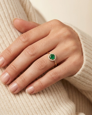 LALI Emerald & Diamond Birthstone Ring