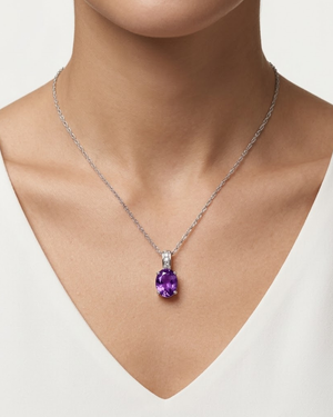 LALI Amethyst & Diamond Pendant Necklace