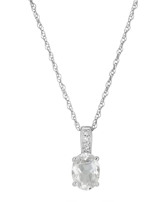 LALI White Topaz & Diamond Pendant Necklace