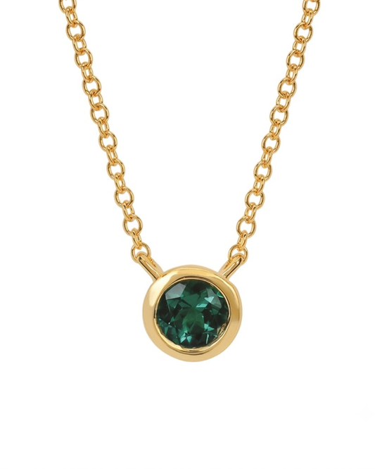 Ostbye Emerald Bezel Pendant Necklace