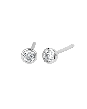 Ostbye White Sapphire Bezel Stud Earrings