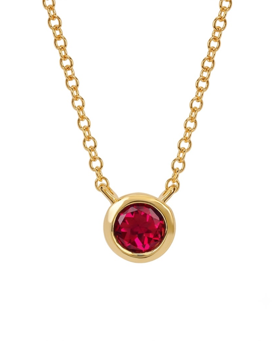 Ostbye Ruby Bezel Pendant Necklace