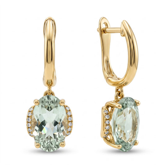 LALI Green Amethyst & Diamond Earrings