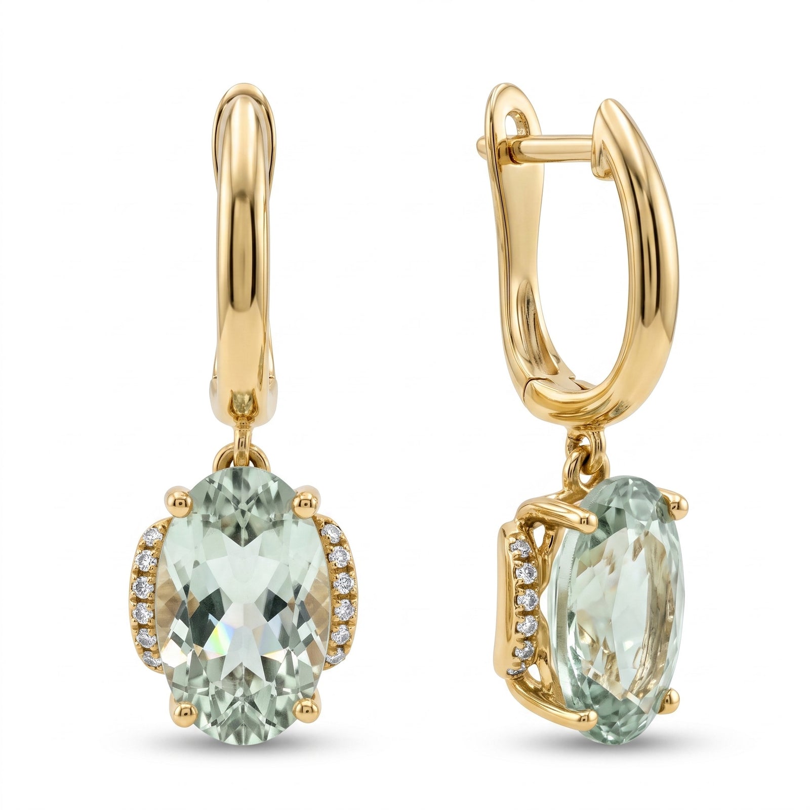 LALI Green Amethyst & Diamond Earrings