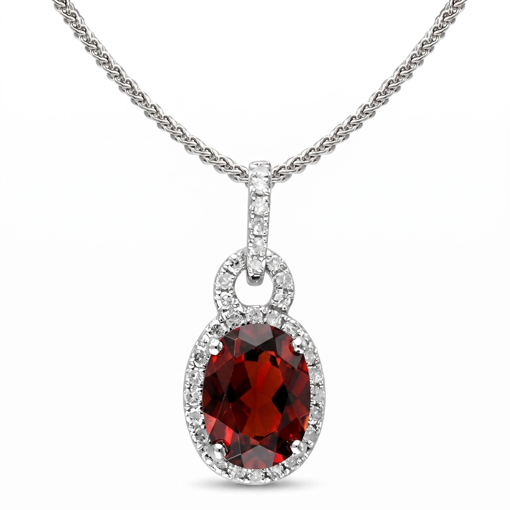 LALI Garnet & Diamond Pendant Necklace