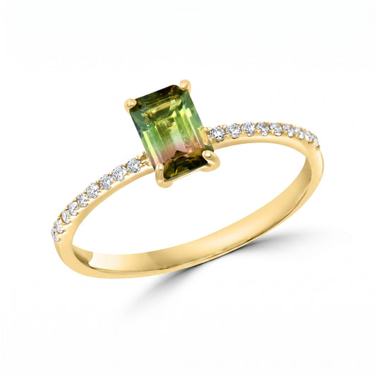 LALI Watermelon Tourmaline & Diamond Ring