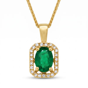 LALI Emerald & Diamond Pendant with Chain