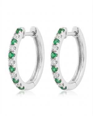 Royal Jewelry Emerald & Diamond Earrings