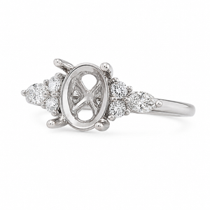 Malakan Marquise & Round Diamond Semi-Mount