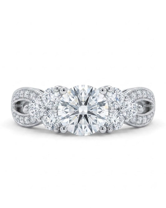Malakan Vintage Woven Multi-Stone Diamond Ring