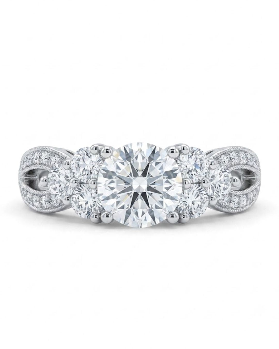 Malakan Vintage Woven Multi-Stone Diamond Ring