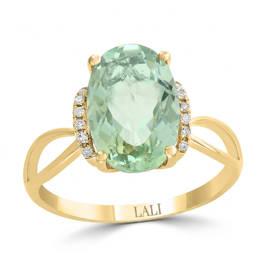 LALI Green Amethyst & Diamond Ring