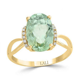 LALI Green Amethyst & Diamond Ring