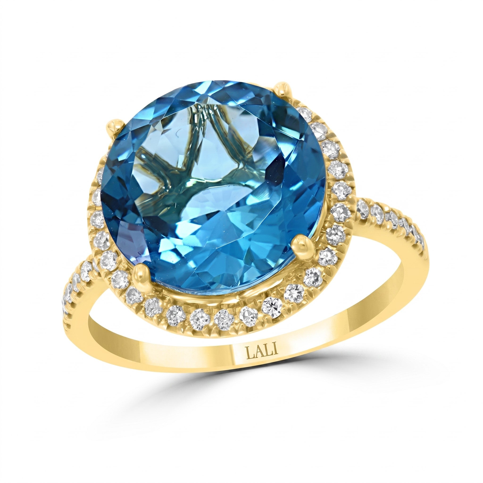 LALI London Blue Topaz & Diamond Ring