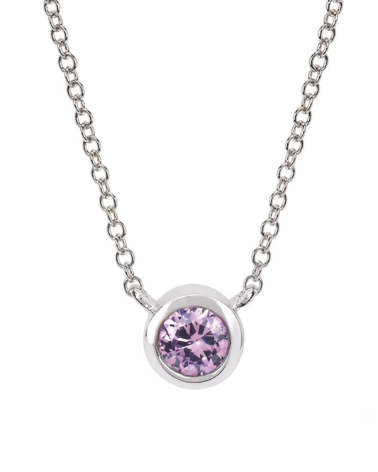 Ostbye Pink Sapphire Bezel Pendant Necklace