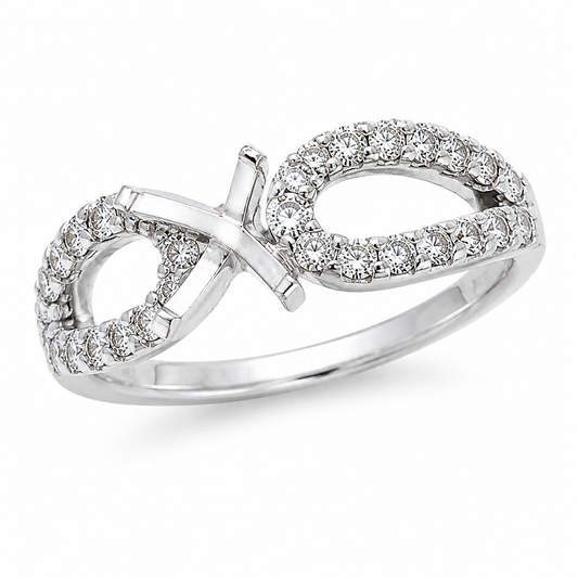 Malakan Diamond Infinity Semi-Mount Ring
