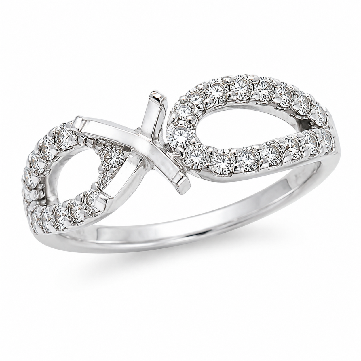 Malakan Diamond Infinity Semi-Mount Ring