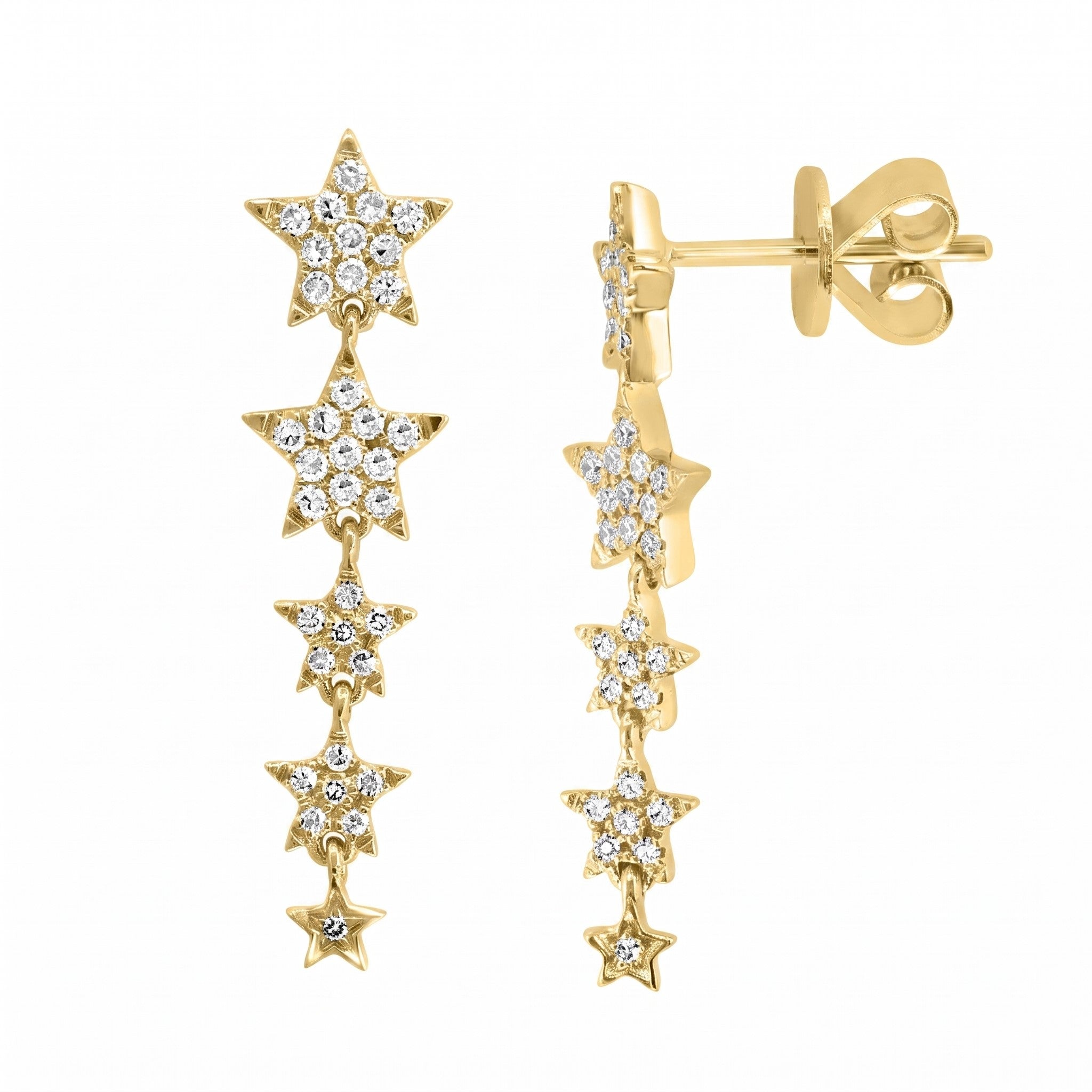 LALI Baguette Diamond Star Earrings