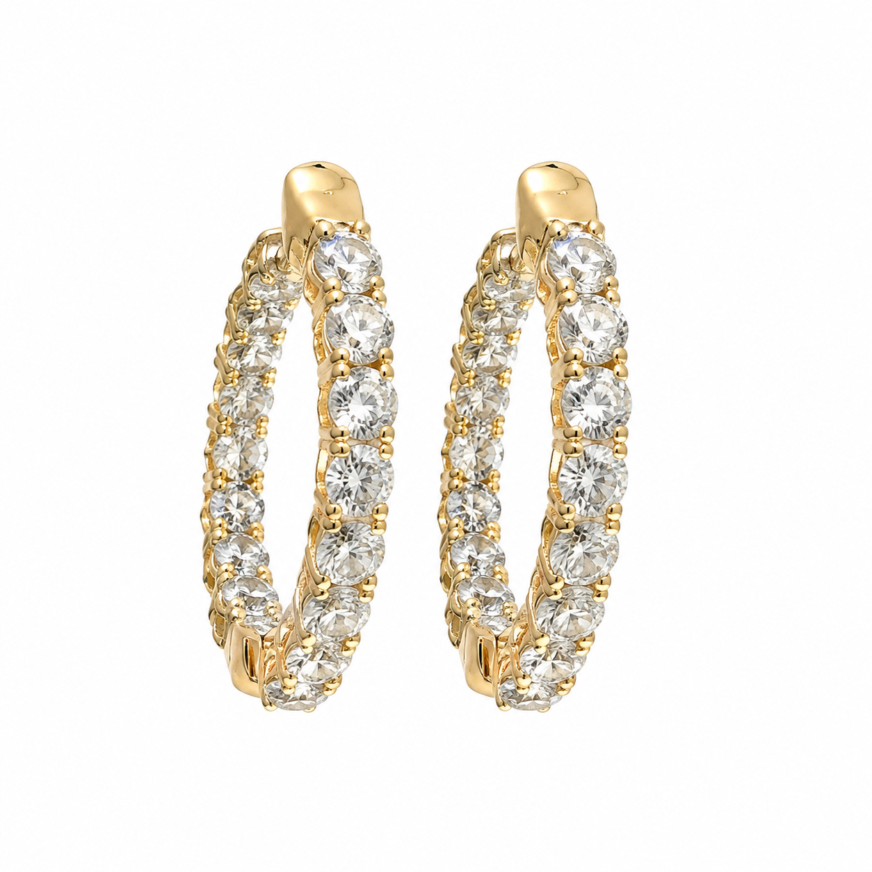 Malakan Diamond Inside-Out Hoop Earrings