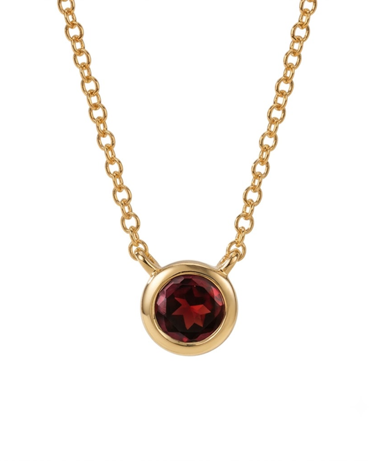 Ostbye Garnet Bezel Pendant Necklace