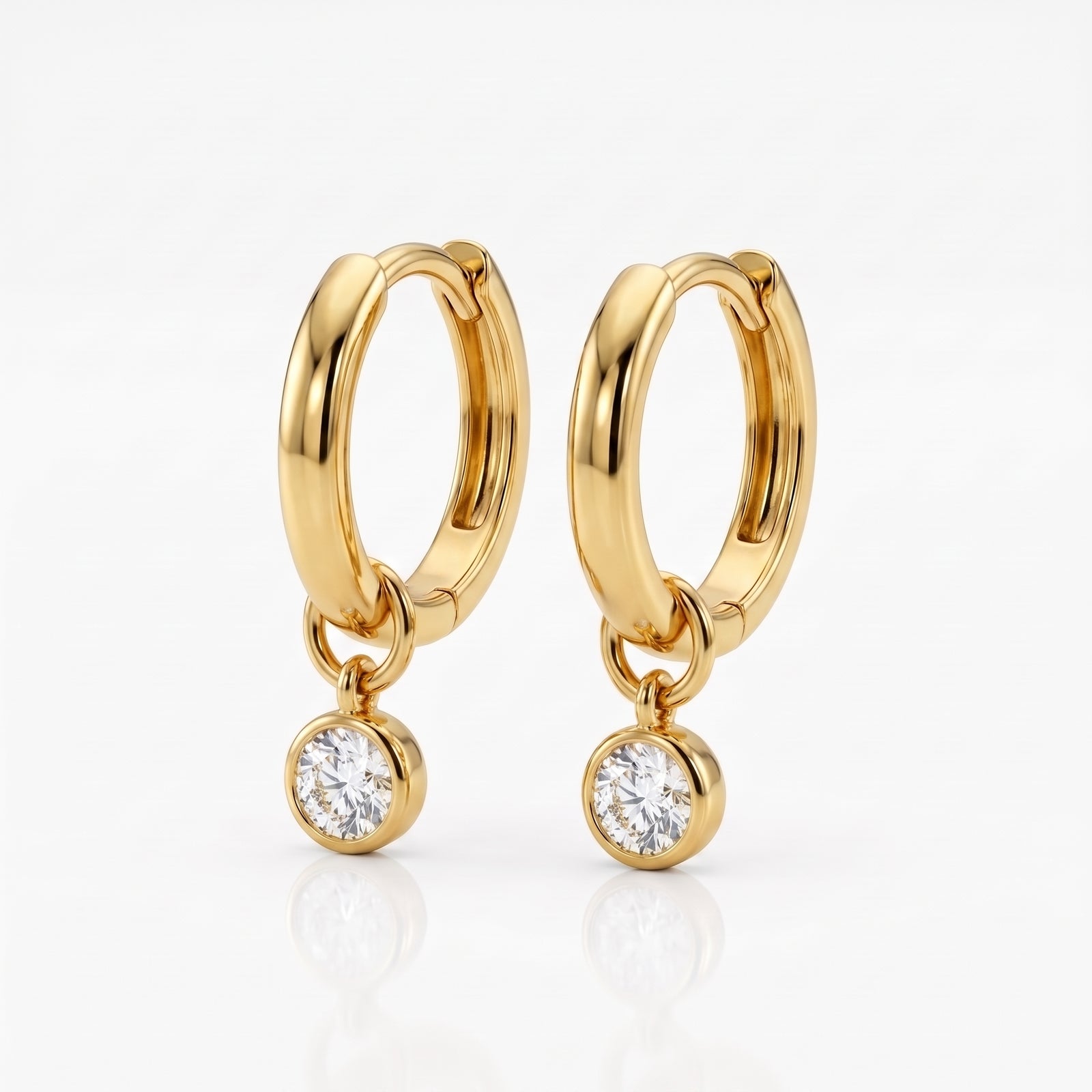 Malakan Diamond Drop Hoop Earrings