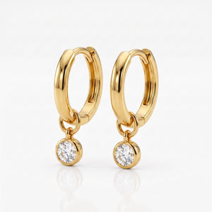 Malakan Diamond Drop Hoop Earrings