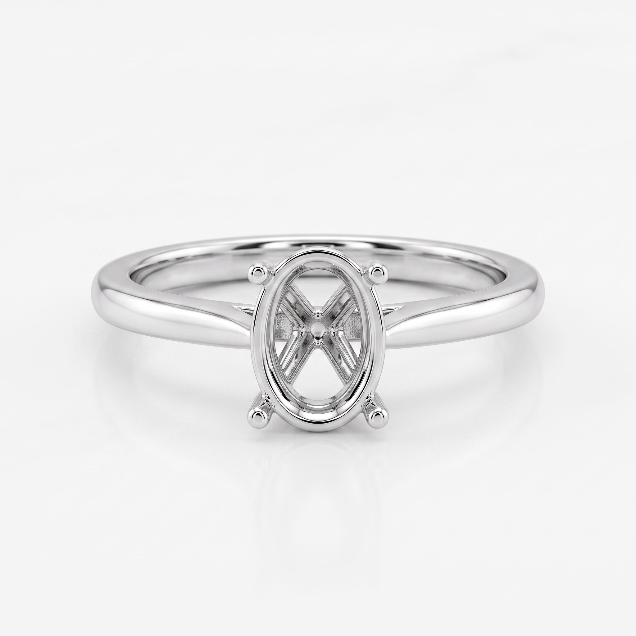 Malakan Oval Semi-Mount Engagement Ring