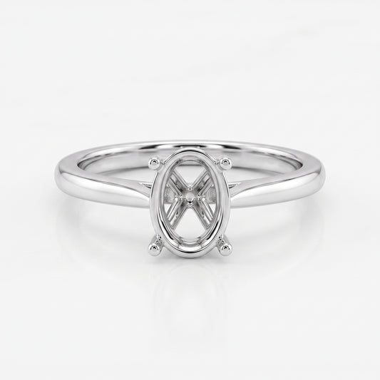 Malakan Oval Semi-Mount Engagement Ring