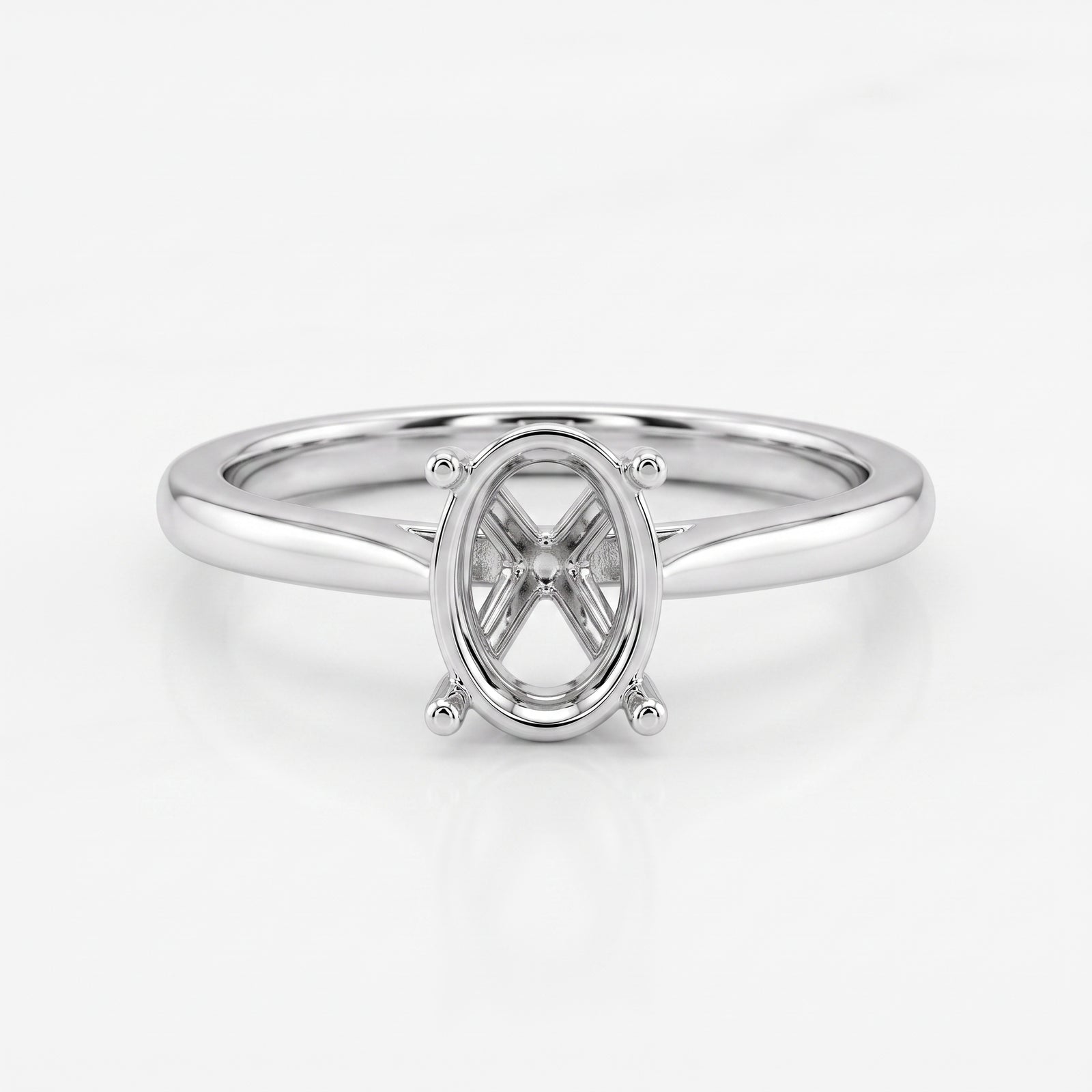 Malakan Oval Semi-Mount Engagement Ring
