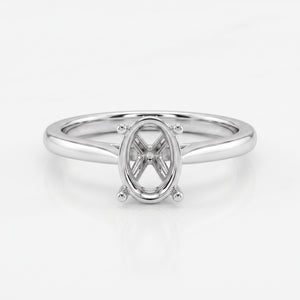 Malakan Oval Semi-Mount Engagement Ring