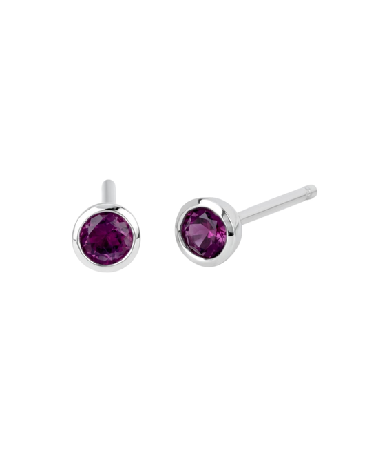 Ostbye Amethyst Bezel Stud Earrings