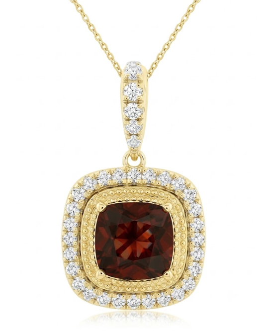 Royal Garnet & Diamond Pendant