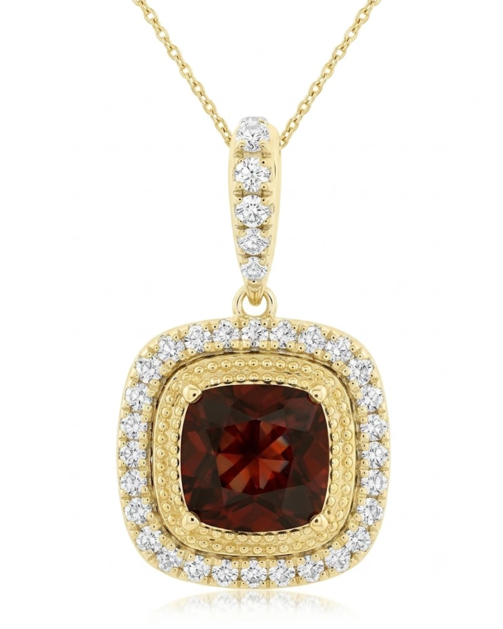 Royal Garnet & Diamond Pendant