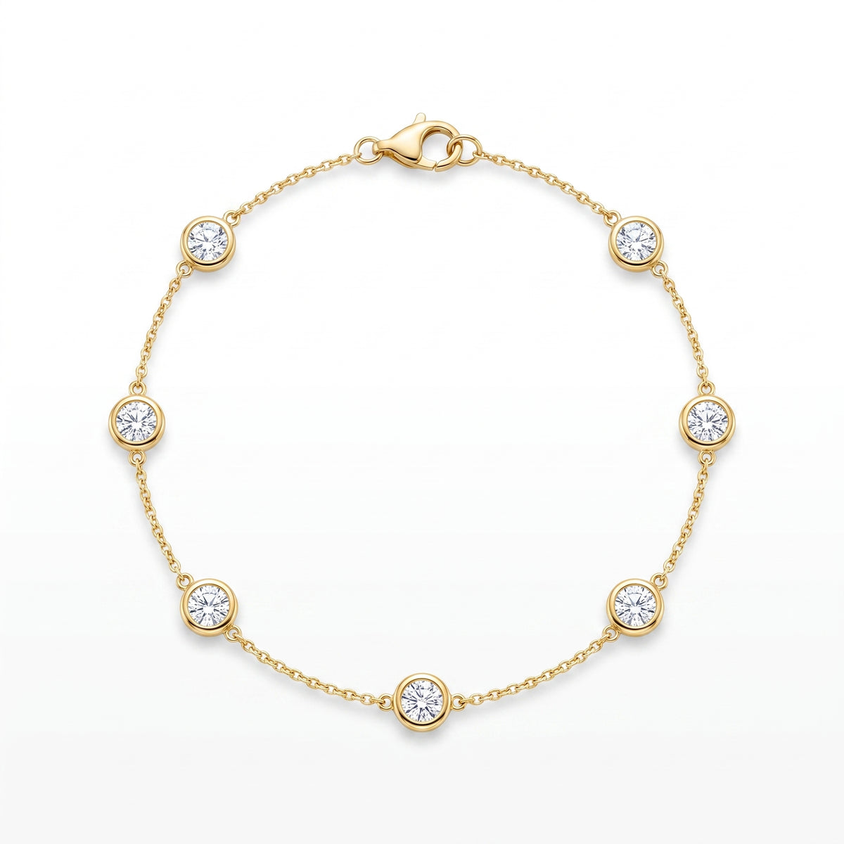 Malakan Yellow Gold Diamond Station Bracelet