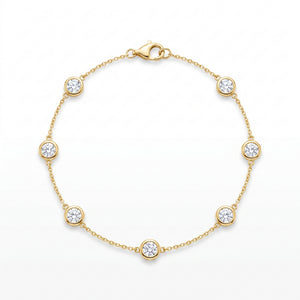 Malakan Yellow Gold Diamond Station Bracelet