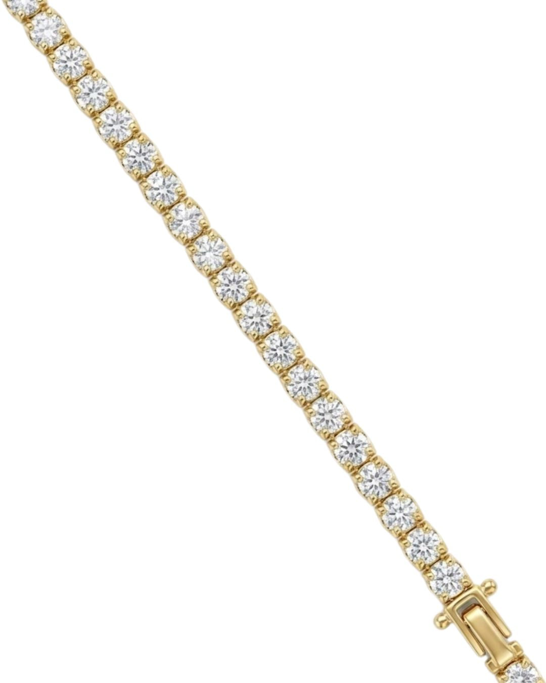 Malakan Yellow Gold Diamond Tennis Bracelet